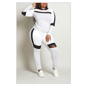 NWOT Grey, White and Black Jogger Set